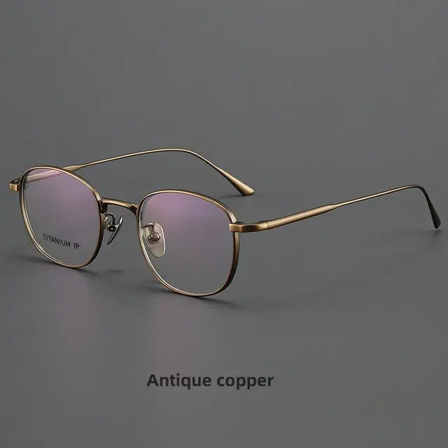 R&z - Round Pure Titanium Mens Glasses Frame - Green