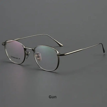 R&amp;z - Round Pure Titanium Mens Glasses Frame - Khaki