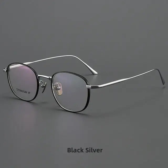 R&z - Round Pure Titanium Mens Glasses Frame - Red