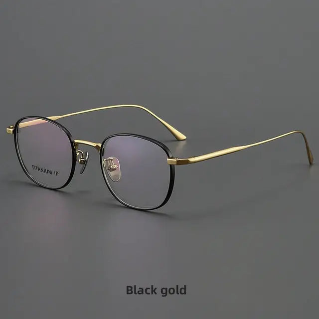 R&z - Round Pure Titanium Mens Glasses Frame - WHITE