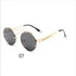 R&z - Round Steampunk Sunglasses - Golden grey