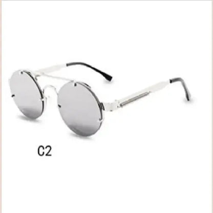 R&amp;z - Round Steampunk Sunglasses - Silver silver