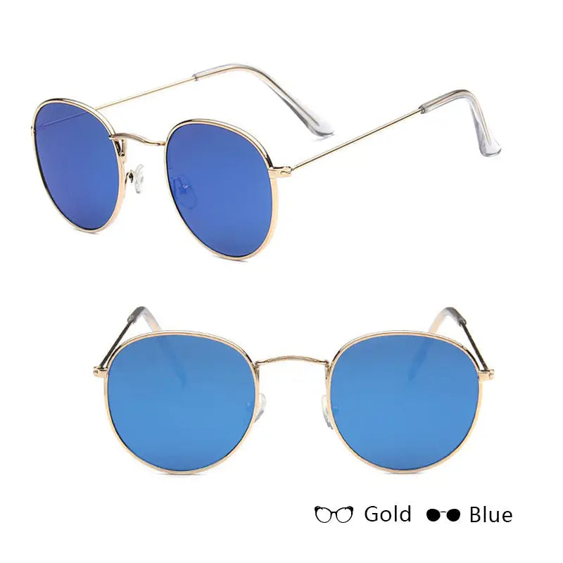 R&z - Round Sunglasses for All Occasions - Gold + blue