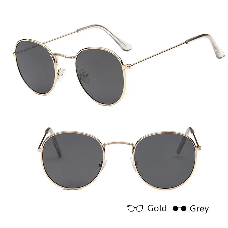 R&z - Round Sunglasses for All Occasions - Gold + gray