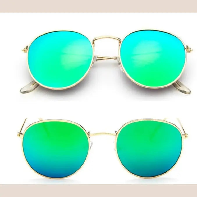 R&z - Round Sunglasses for All Occasions - Gold + Green