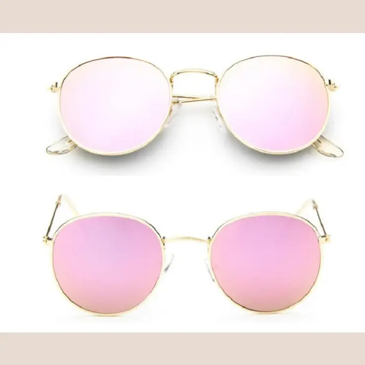 R&z - Round Sunglasses for All Occasions - Gold + pink