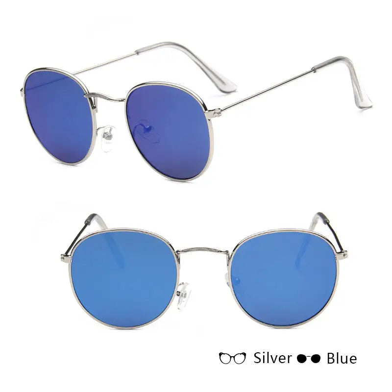 R&z - Round Sunglasses for All Occasions - Silver + Blue