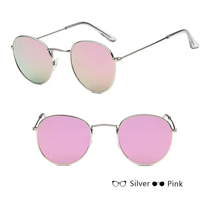 R&z - Round Sunglasses for All Occasions - Silver + pink