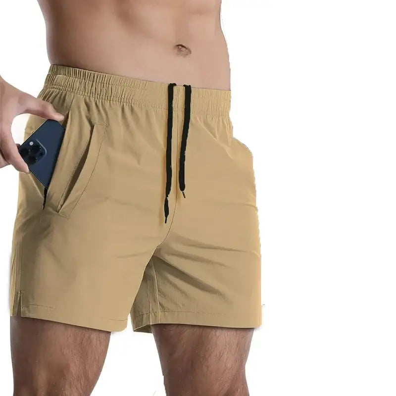 R&z - Running Shorts Men Gym Fitness Sport Shorts - Khaki / EurUs L