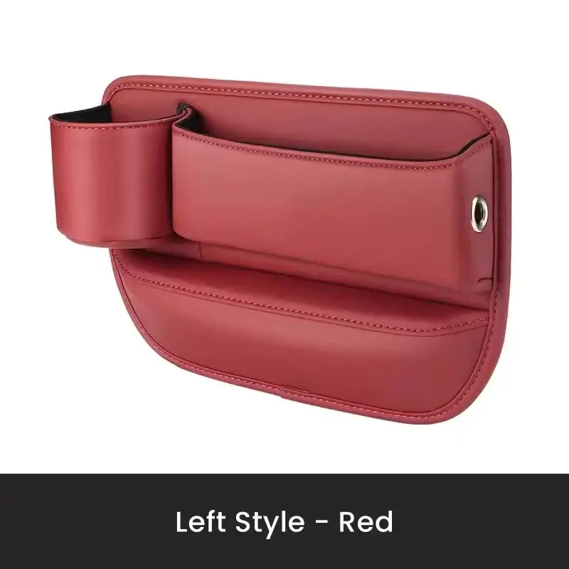 R&z - Seat Gap Organizer Storage Box Pocket Universal Wallet Keys Card - left red
