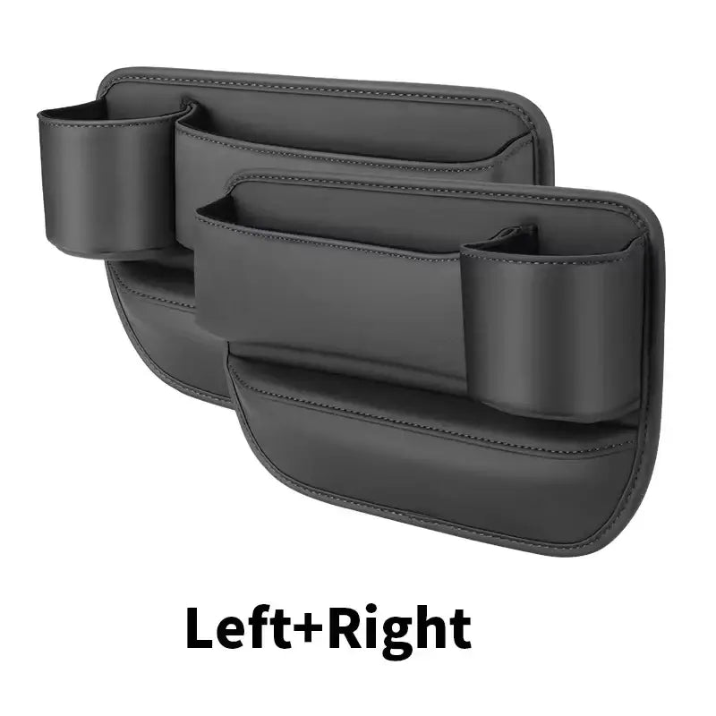 R&z - Seat Gap Organizer Storage Box Pocket Universal Wallet Keys Card - black 1pair