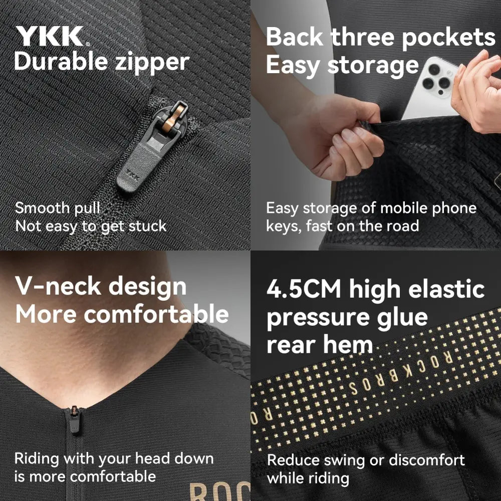 R&z - Short Sleeve Breathable Bike Clothing Road Bike T-shirt Sport Shorts Sleeve Bicycle Short Sleeve