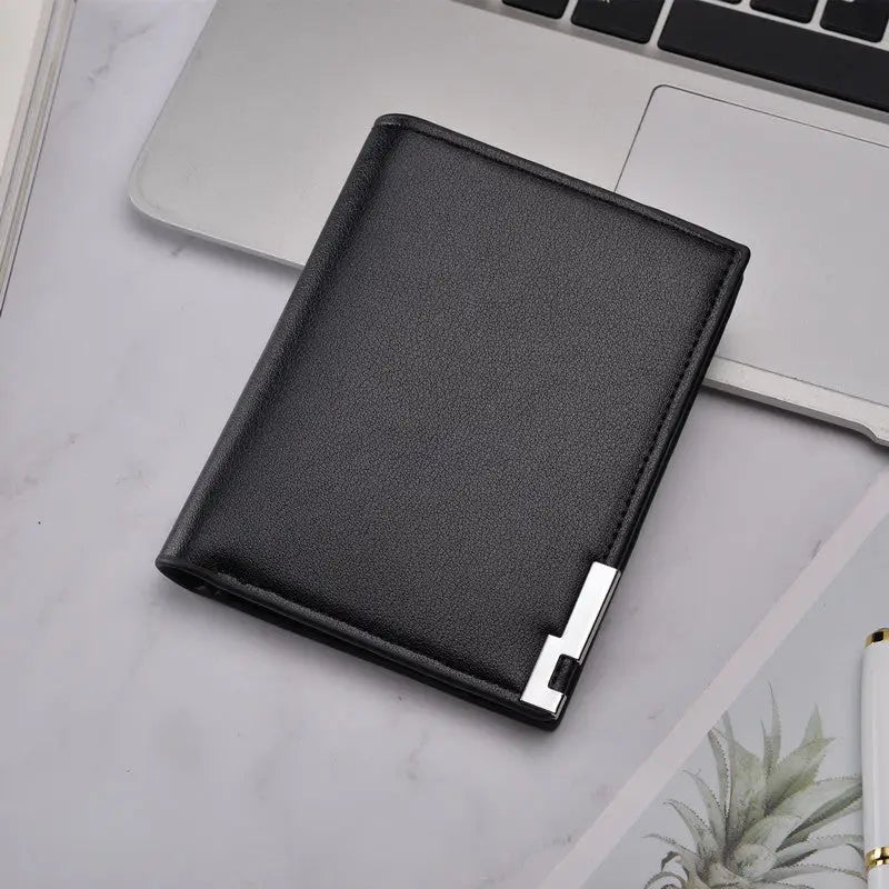 R&z - Short Wallets - Business PU Leather Clutch Wallets - Black