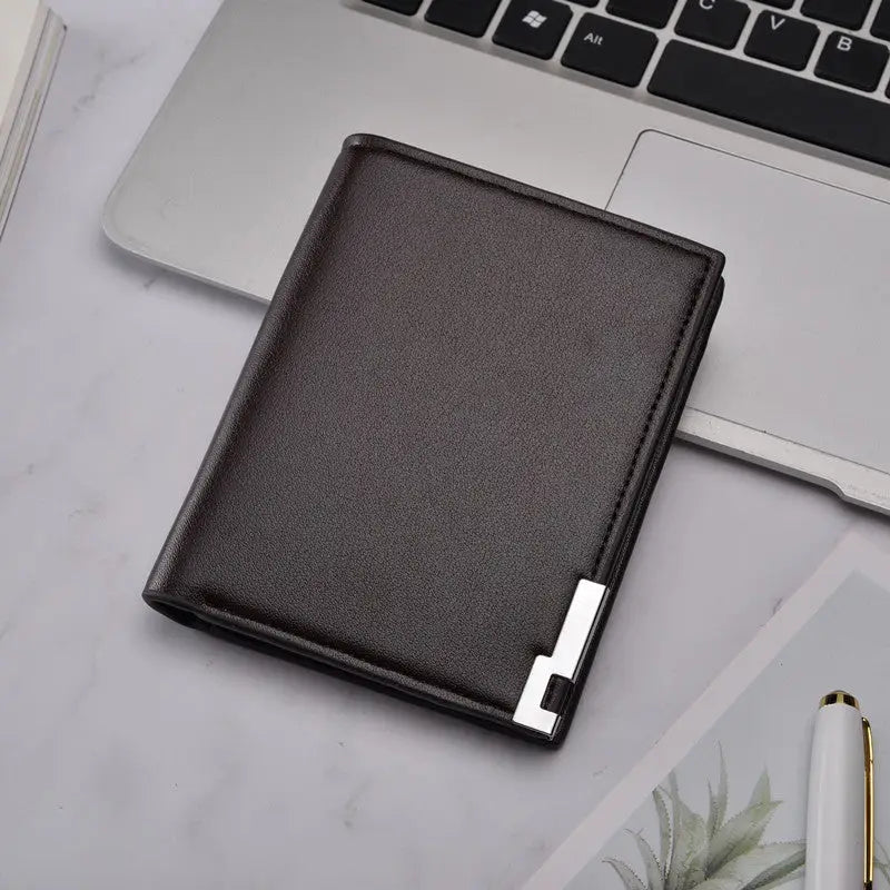 R&z - Short Wallets - Business PU Leather Clutch Wallets - Brown