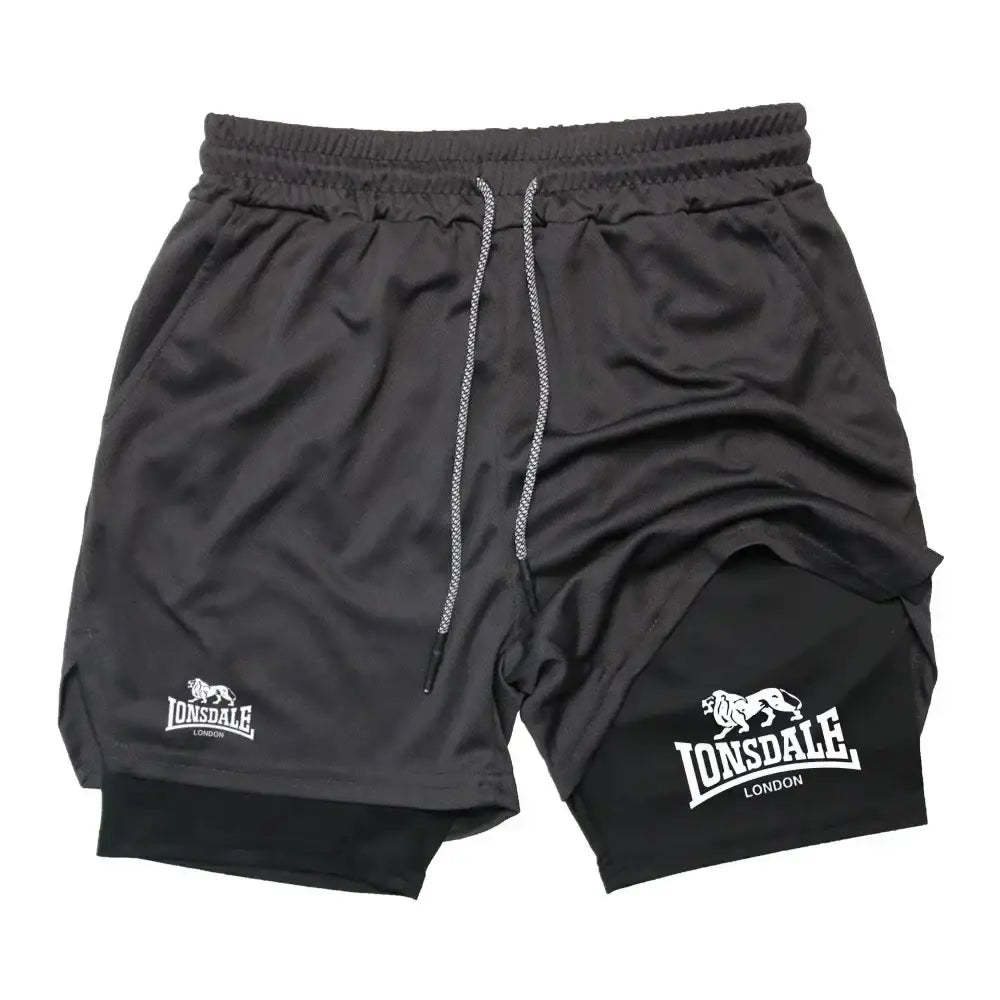 R&z - Shorts with Phone Pocket Towel Loop Summer Sport Athletic Activewear - black-1 / L