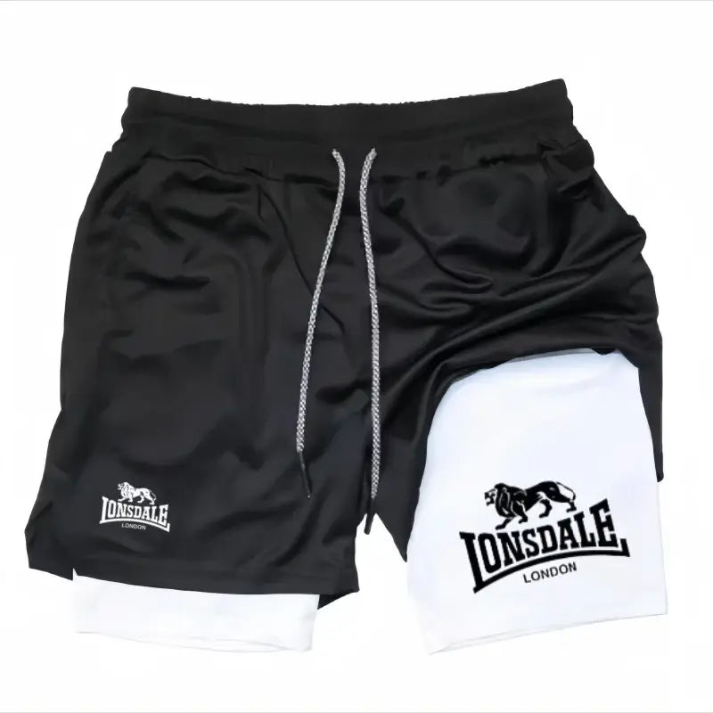 R&z - Shorts with Phone Pocket Towel Loop Summer Sport Athletic Activewear - black / XXL