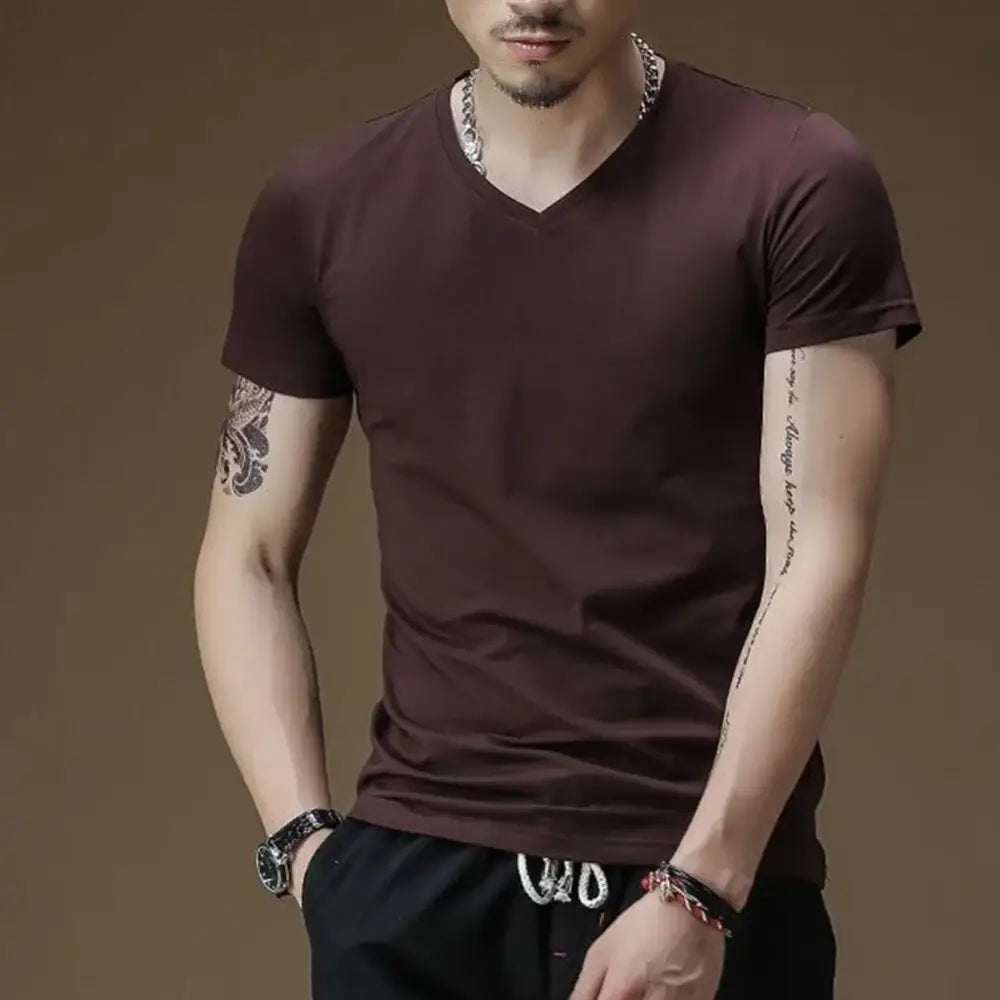 R&z - Signature V-Neck Tee - Casual Short Sleeve Shirts