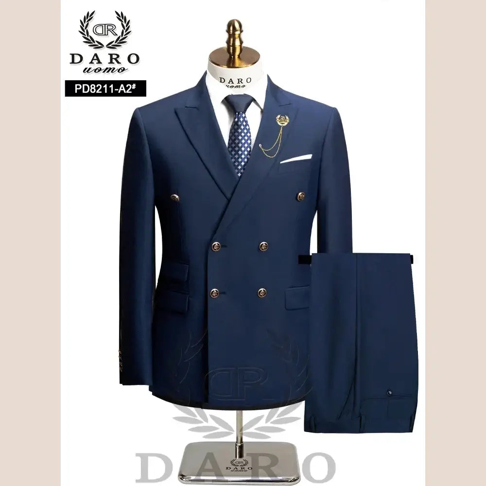 R&z - Slim Fit Formal Business Work Wear Suits 2Pcs Set (Jacket + Pants) - PD8211-A2 / M - Executive Business Wear