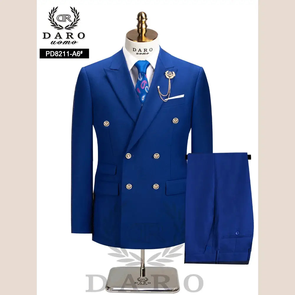 R&z - Slim Fit Formal Business Work Wear Suits 2Pcs Set (Jacket + Pants) - PD8211-A6 / M - Executive Business Wear