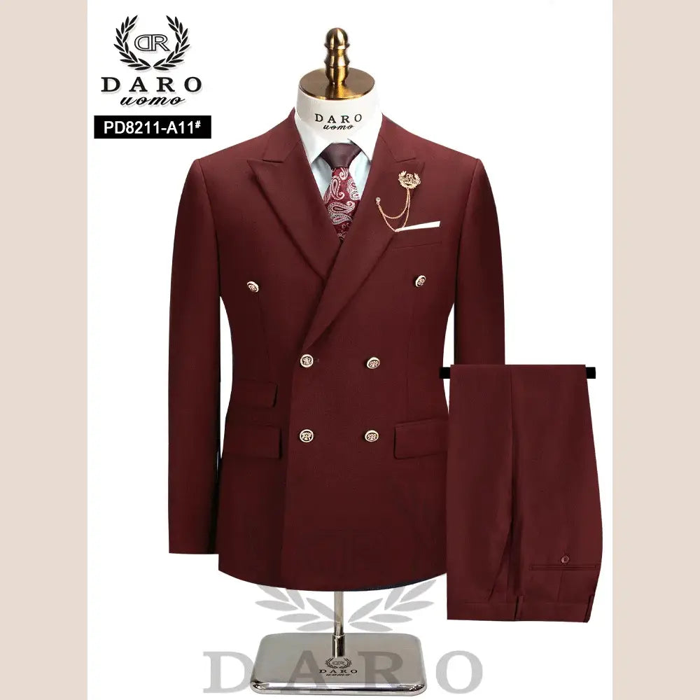R&z - Slim Fit Formal Business Work Wear Suits 2Pcs Set (Jacket + Pants) - PD8211-A11 / L - Executive Business Wear