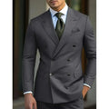 R&z - slim jackets men’s suit with peak lapel for wedding Summer beach - Dark Grey / XXS - Executive Business Wear