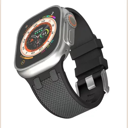 R&Z - Sport Silicone Watch Band - Black Coal Ash / 42-49 mm