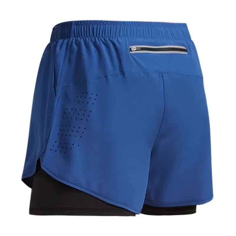 R&z - Sportswear 2 In 1 Short Summer Gym Running Shorts - Blue / XXL