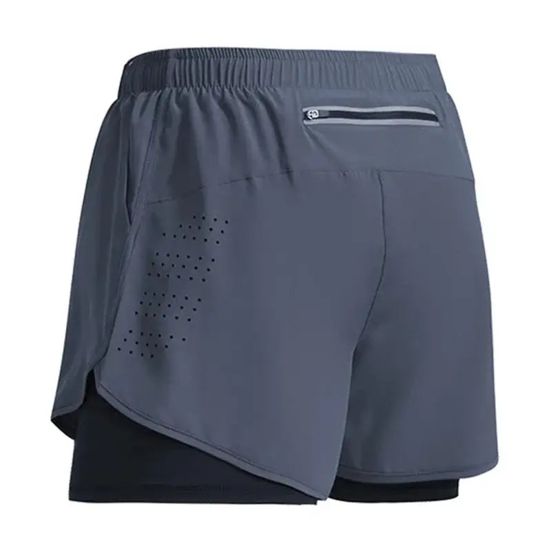 R&z - Sportswear 2 In 1 Short Summer Gym Running Shorts - Dark grey / XXXL