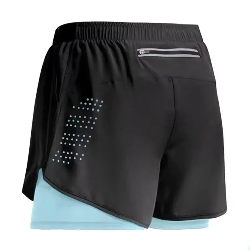 R&z - Sportswear 2 In 1 Short Summer Gym Running Shorts - Light blue / S