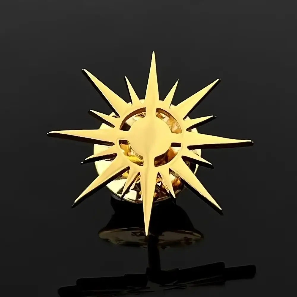 R&z - Stainless Steel Brooch Pin Classics Sun Shape Business Brooches Suit Coat - Accessories