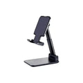Black adjustable phone stand with sleek plastic finish for iphone desktop tablet universal tablet holder use