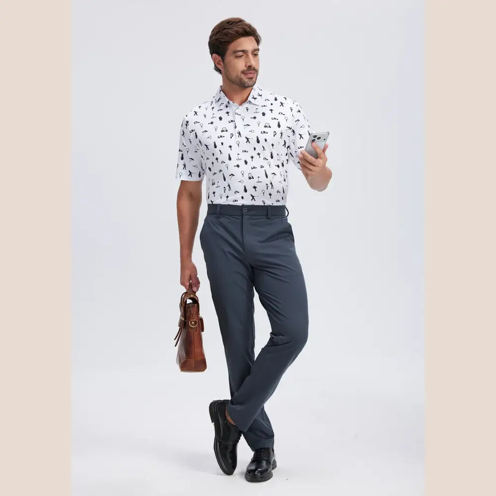R&z - Stretch Work Dress Pants Slim Straight Lightweight Quality Business Trousers Casual Suit Pants - Men’s Pants
