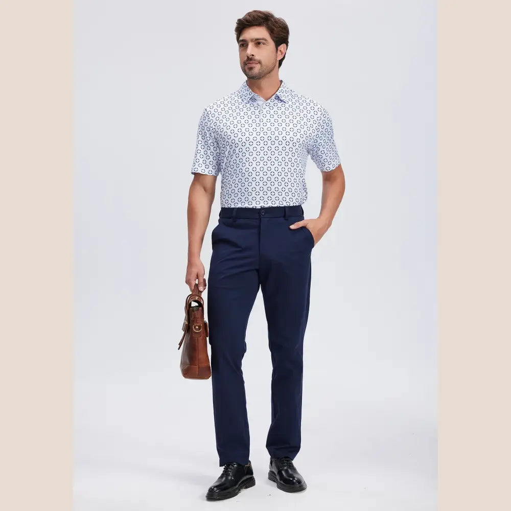 R&z - Stretch Work Dress Pants Slim Straight Lightweight Quality Business Trousers Casual Suit Pants - Men’s Pants