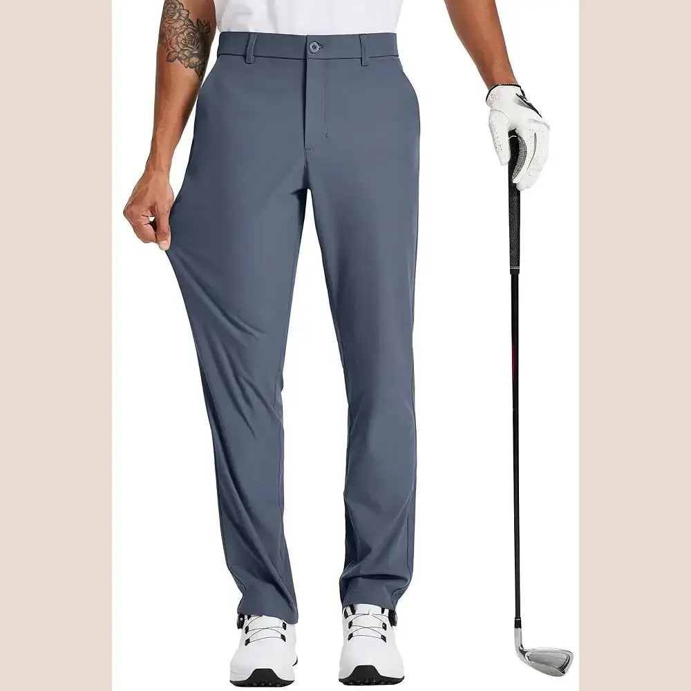 R&z - Stretch Work Dress Pants Slim Straight Lightweight Quality Business Trousers Casual Suit Pants - Greyblue / L32