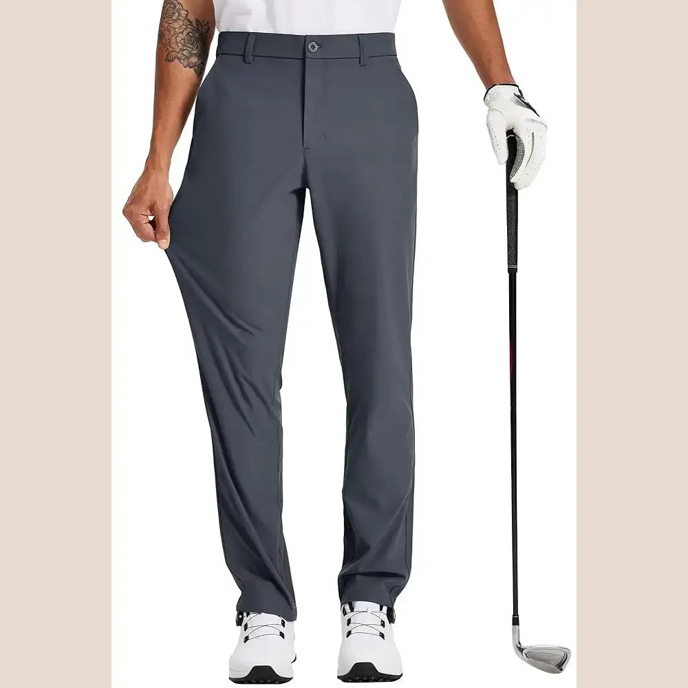 R&z - Stretch Work Dress Pants Slim Straight Lightweight Quality Business Trousers Casual Suit Pants - Darkgrey / L34