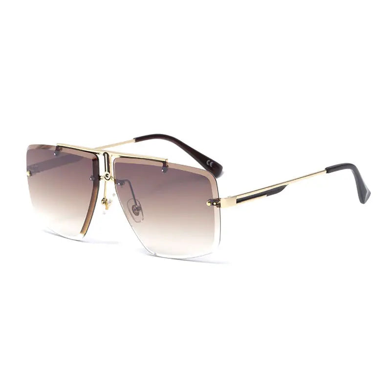 R&Z - Stylish Men’s Sunglasses Frameless Square Design - Dark grey blue