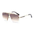 R&Z - Stylish Men’s Sunglasses Frameless Square Design - Dark grey blue