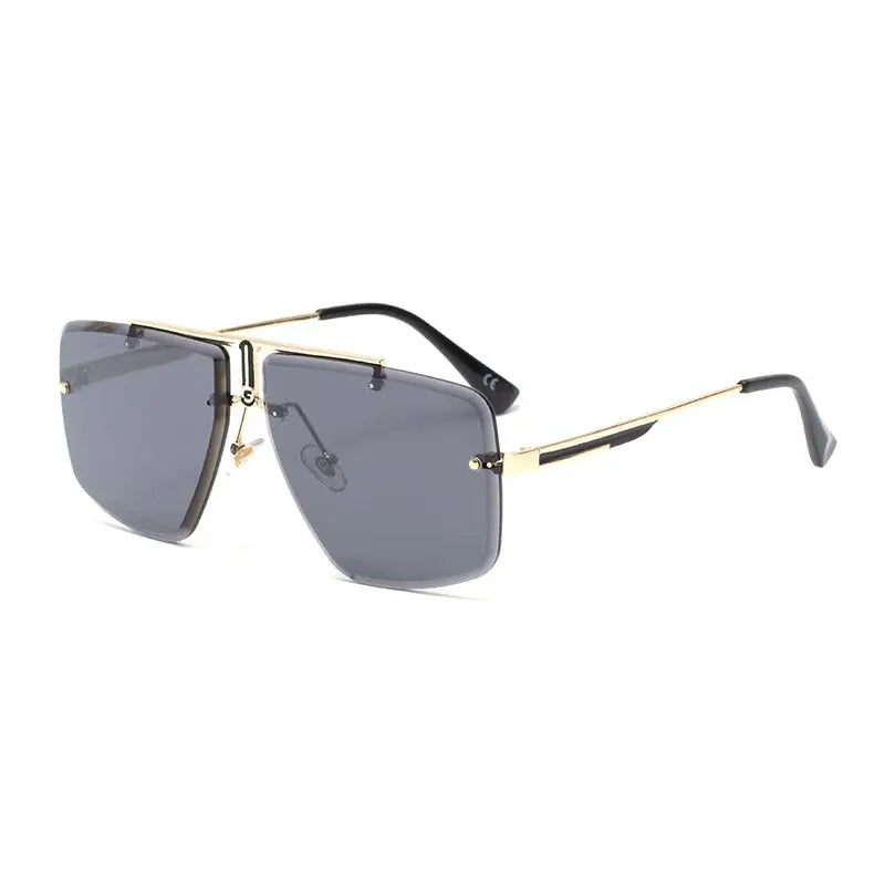 R&Z - Stylish Men’s Sunglasses Frameless Square Design - Gold black