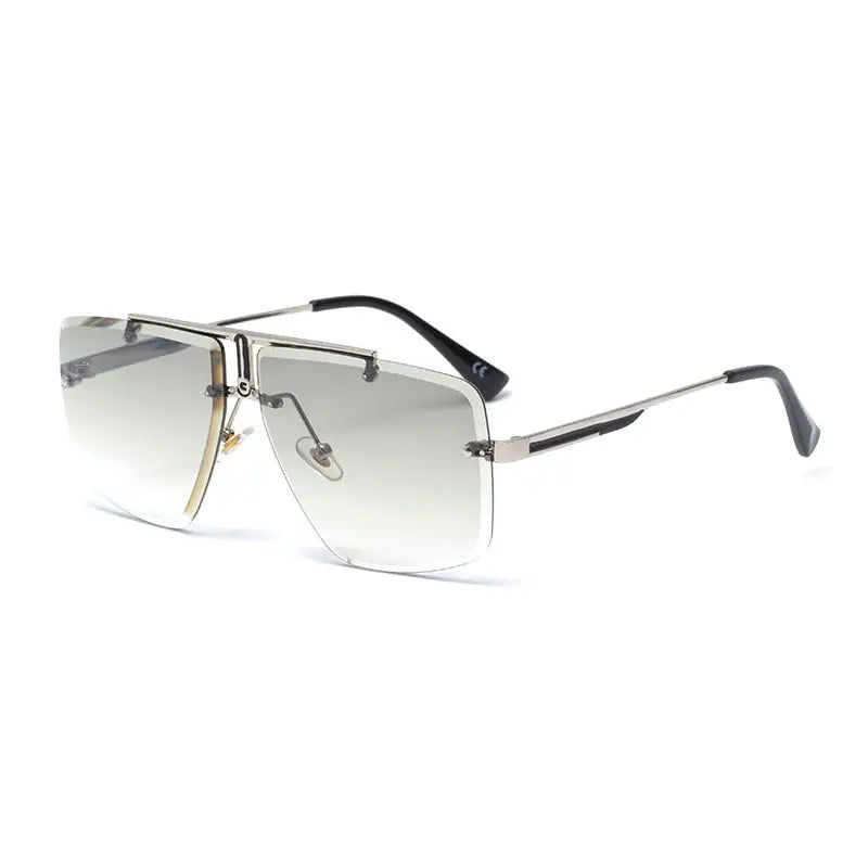 R&Z - Stylish Men’s Sunglasses Frameless Square Design - Gold green