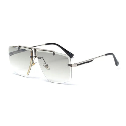 R&amp;Z - Stylish Men’s Sunglasses Frameless Square Design - Gold green