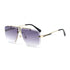 R&Z - Stylish Men’s Sunglasses Frameless Square Design - Gold grey