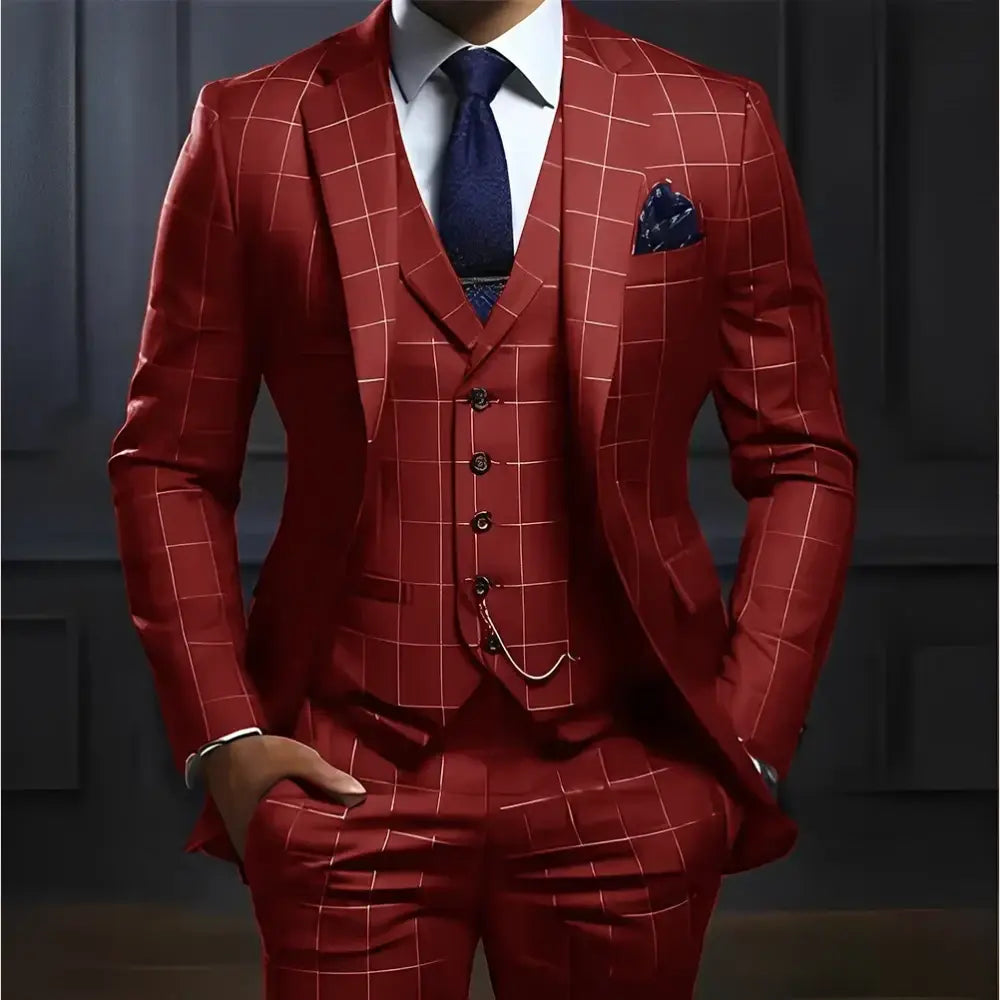 R&z - Suit Formal Business Work Clothes Party Groom Wedding Tuxedo Custom Color XS-5XL Suit Men - Executive Business