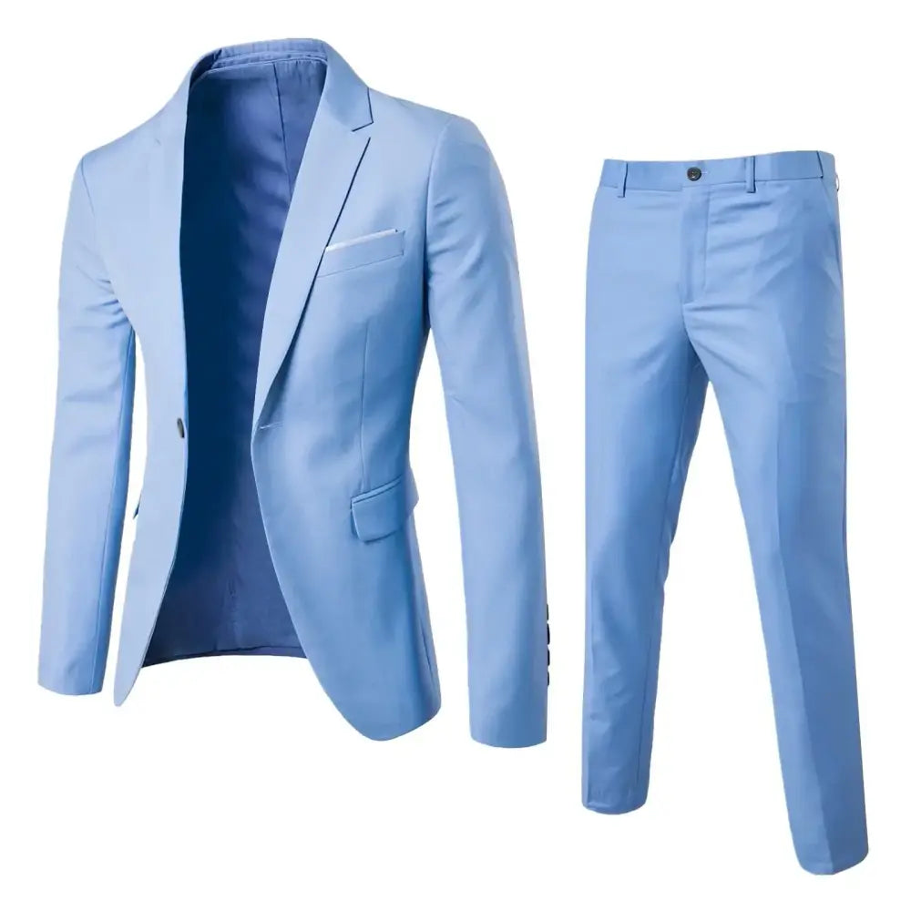 R&z - Suit Set Business Formal Two-piece Set Slim Fit Small Suit Jacket Western Pants Wedding Dress Groomsman Suit