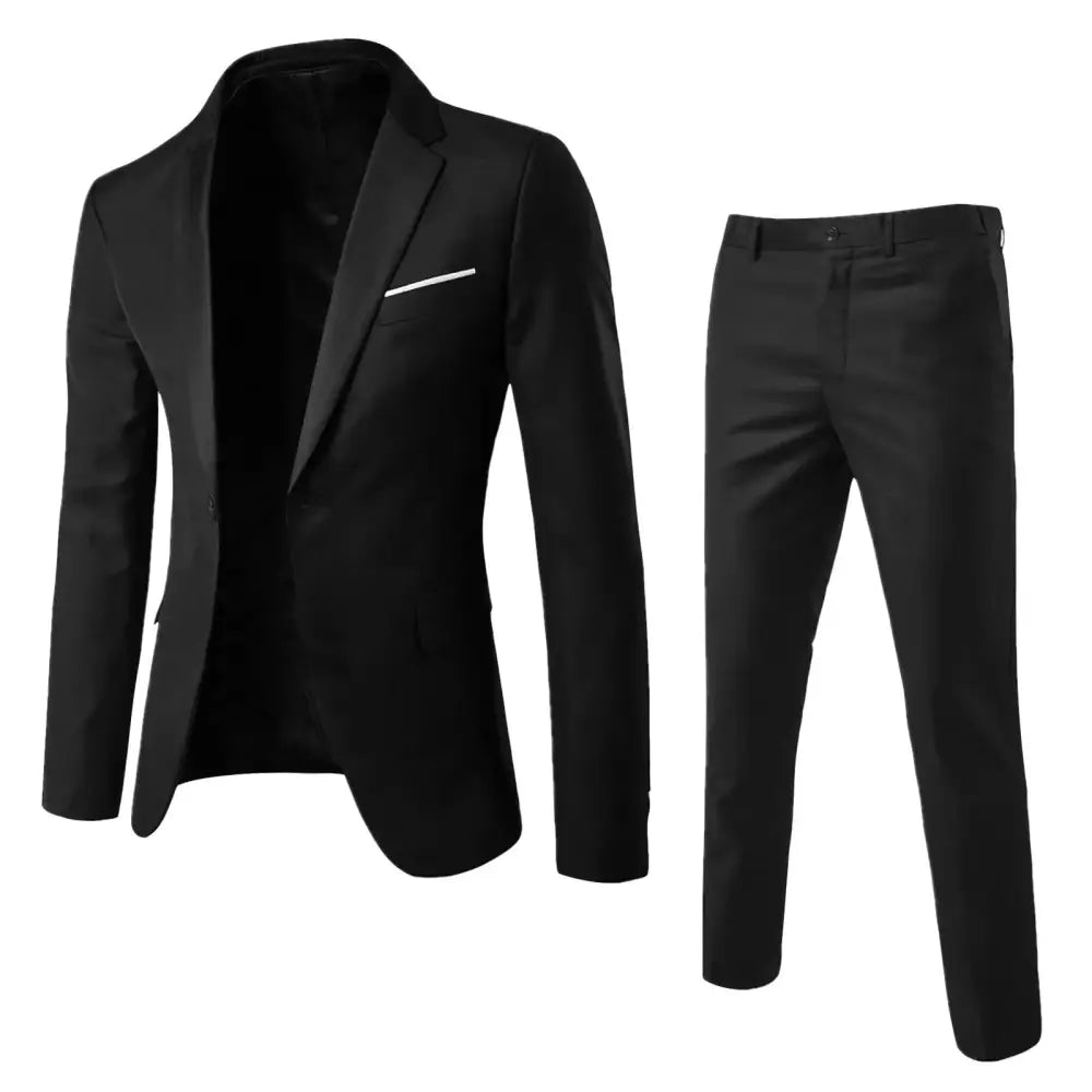 R&z - Suit Set Business Formal Two-piece Set Slim Fit Small Suit Jacket Western Pants Wedding Dress Groomsman Suit