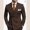 R&z - Suits Double Breasted Bespoke Double Breasted Peaked Lapel Formal Blazer Slim Fit 2 Piece Jacket Pants - picture