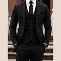 R&z - Suits for Wedding Single Breasted Suit Peak Lapel Blazer + Pants + Vest - Executive Business Wear