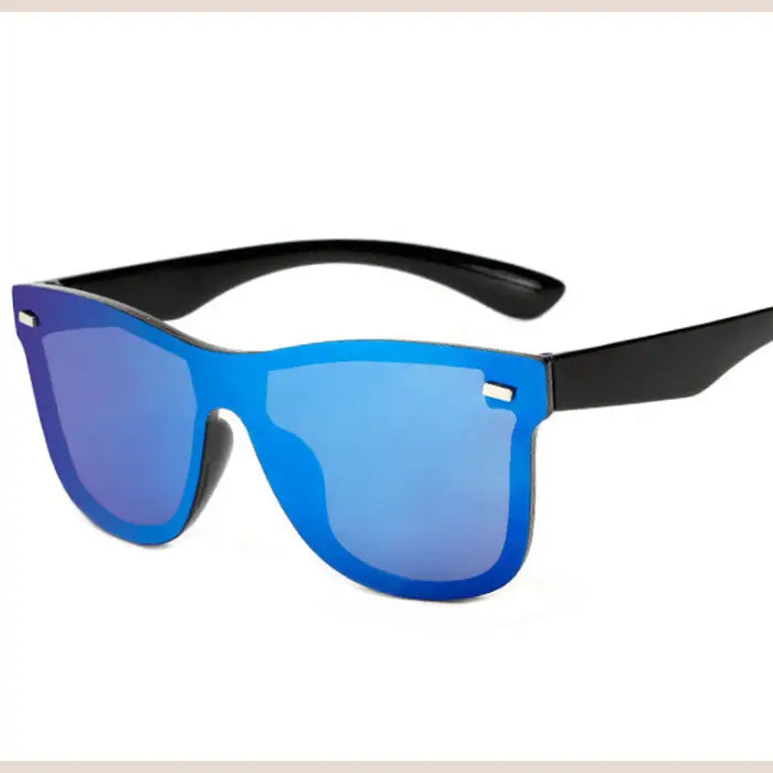 R&z - Sunglasses with Integrated Reflective Mirror’ - Blue