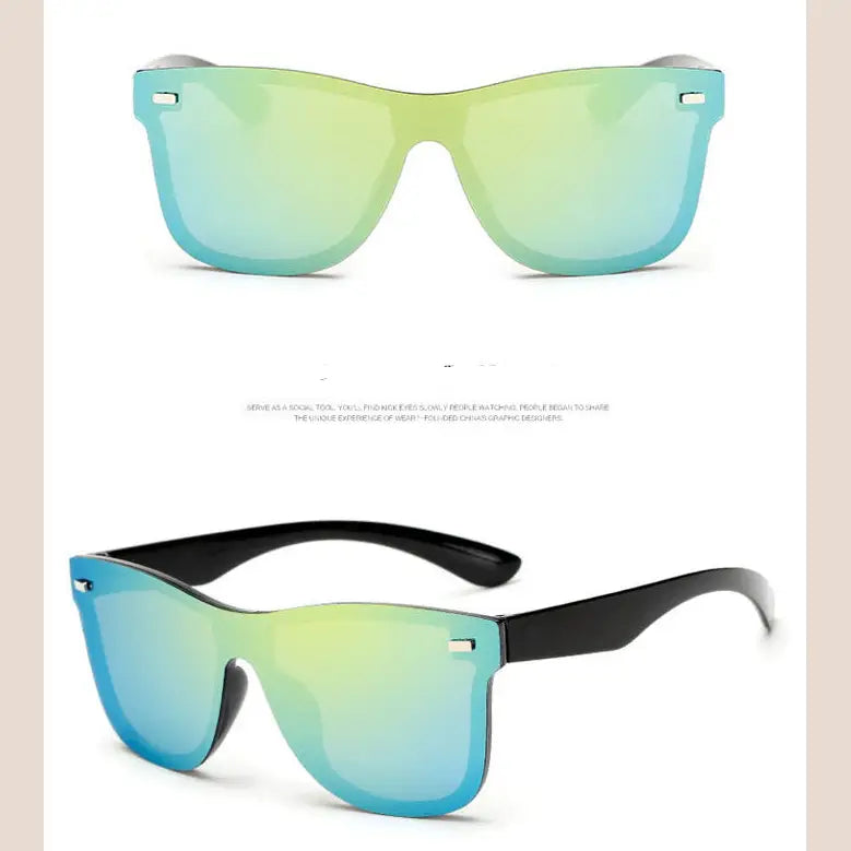 R&z - Sunglasses with Integrated Reflective Mirror’ - Gold