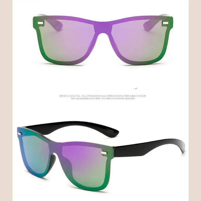 R&z - Sunglasses with Integrated Reflective Mirror’ - Purple