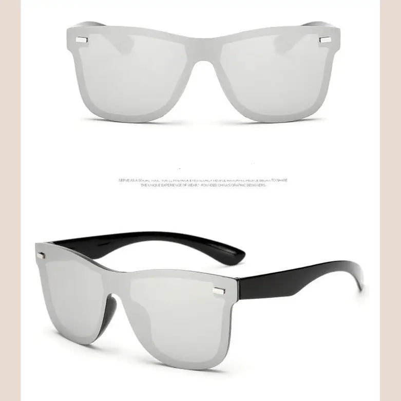 R&z - Sunglasses with Integrated Reflective Mirror’ - White